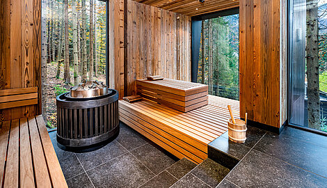 Sauna im WaldSPA im Naturhotel Fischerwirt