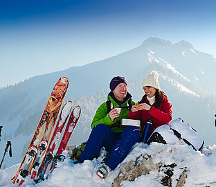 Rast bei einer Skitour